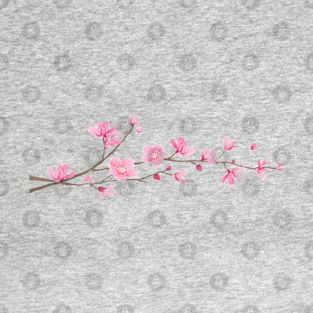 Cherry Blossom – Single Branch White by DesignEnrich